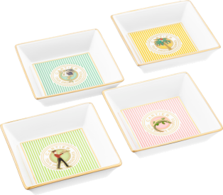 Set de 4 bandejas Cartier Characters tamaño pequeño Porcelana